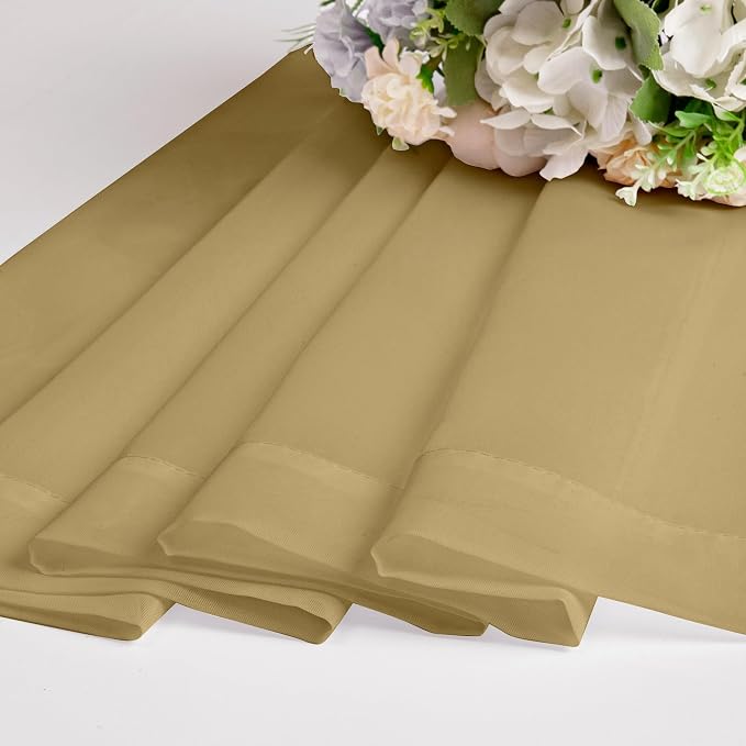 Chyhomenyc Sheer Gold Curtains 90 inches Long 2 Panels, Light Filtering Soft - Image 4