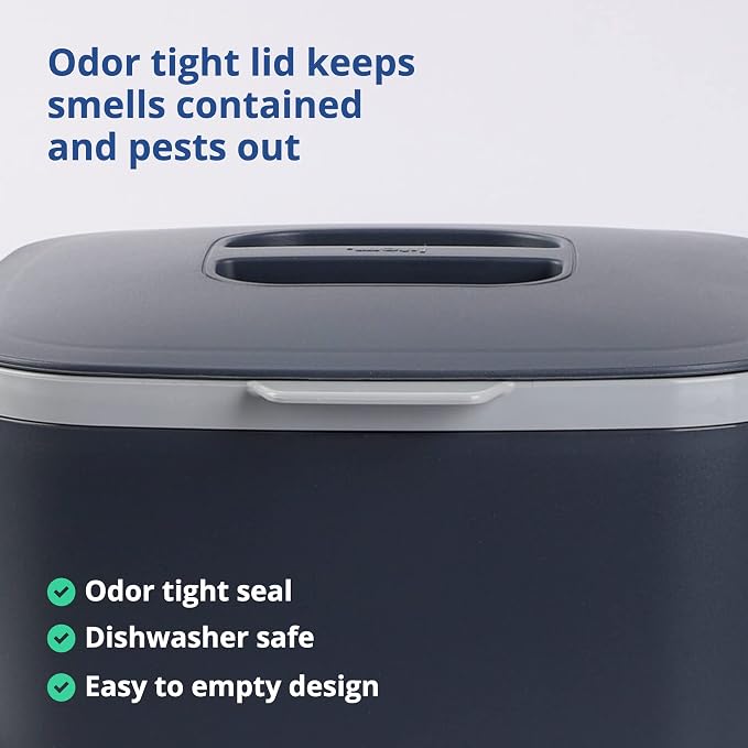 Blue Ginkgo Kitchen Compost Bin – Filter-Free, Odor-Tight Countertop Food Waste - Image 4