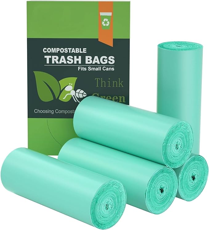 200 Counts AYOTEE Mini Trash Bags, 1.2 Gallon Small Compostable Trash Bags by AYOTEE