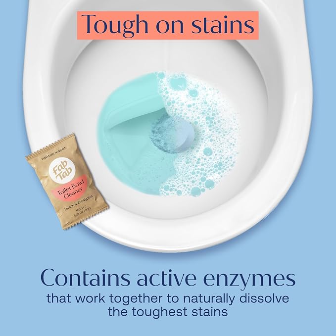 Fab Tab Toilet Bowl Cleaner Tablets, Powerful Stain Removal, No Harsh Chemicals - Image 3