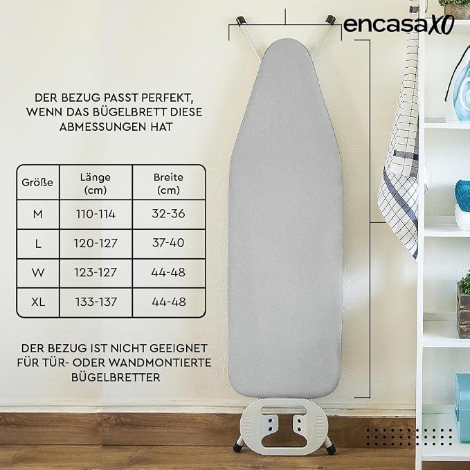 Encasa XO Ironing Board Cover and Pad 28"x12" - Image 6