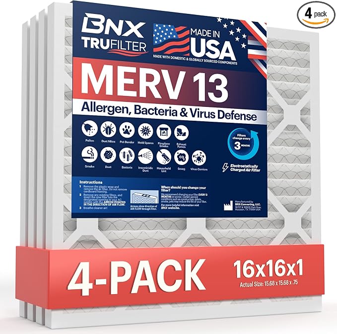 BNX TruFilter 16x16x1 Air Filter MERV 13 by BNX