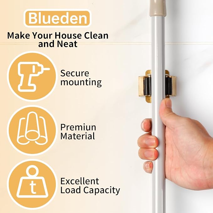 4pcs Anti-Slip Broom and Mop Holder, Wall Mounted Utility Rack - Image 5
