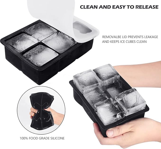 HONYAO Whiskey Cocktail Ice Mold, Easy Fill and Release Silicone Round Ice Ball - Image 5