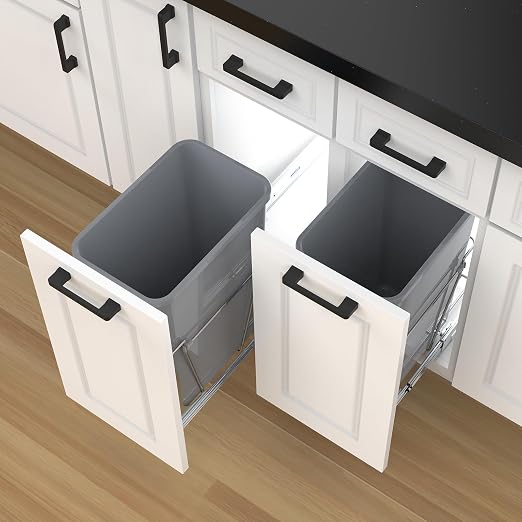 Single Pullout Trash Can for Under Kitchen Cabinets Include Single 35QT Trash - Image 8