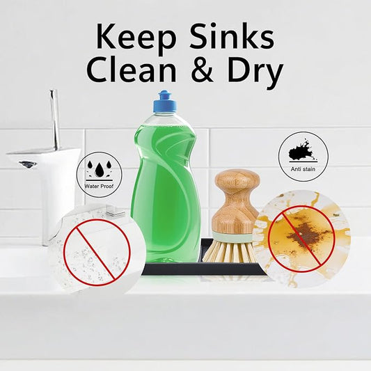 Silicone Sponge Holder Kitchen Sink Organizer Tray Dish Caddy Soap Dispenser - Image 2
