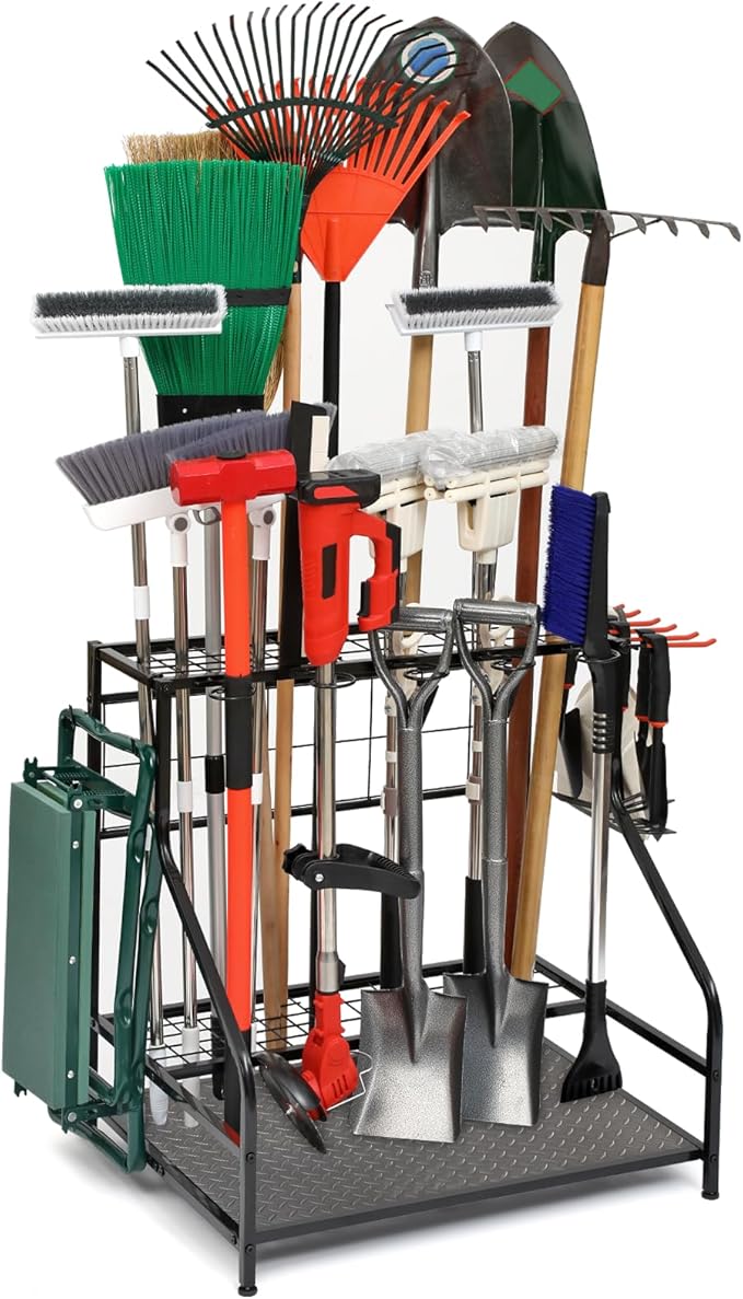 Garden Tool Organizer for Garage, Garden Tool Rack, Yard Tool Holder for Garage by Kingarage