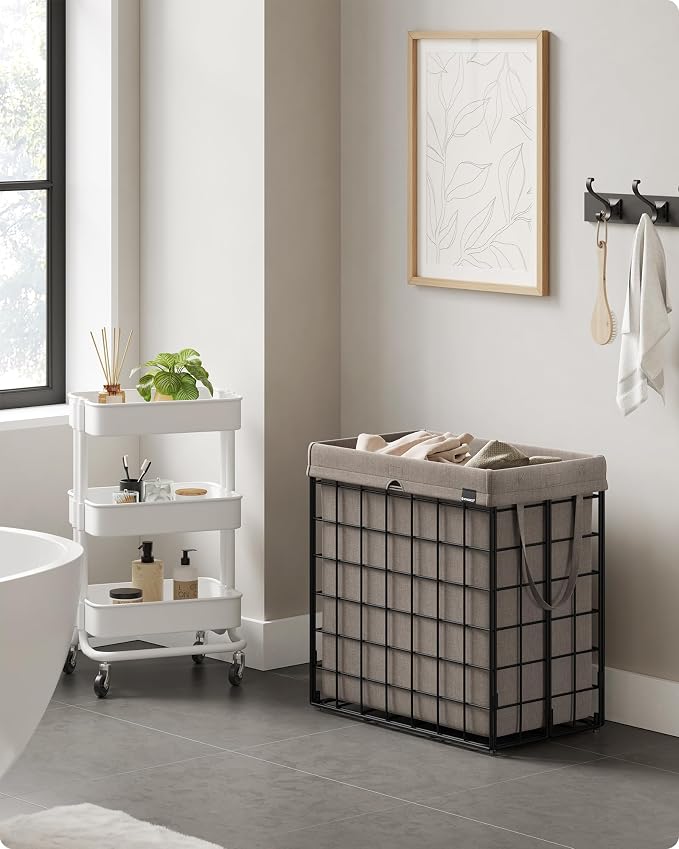 SONGMICS Laundry Hamper, 29 Gal. Laundry Basket, Collapsible Clothes Hamper - Image 3