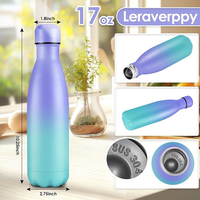 17oz Cola-Bottle Shaped Stainless Steel Leak-proof Water Bottle, Double Wall - Image 2