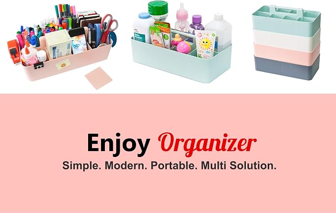 2 PACK Portable DIY 8 Dividers Durable Plastic Tote Tool & Supply Cleaning Caddy - Image 3