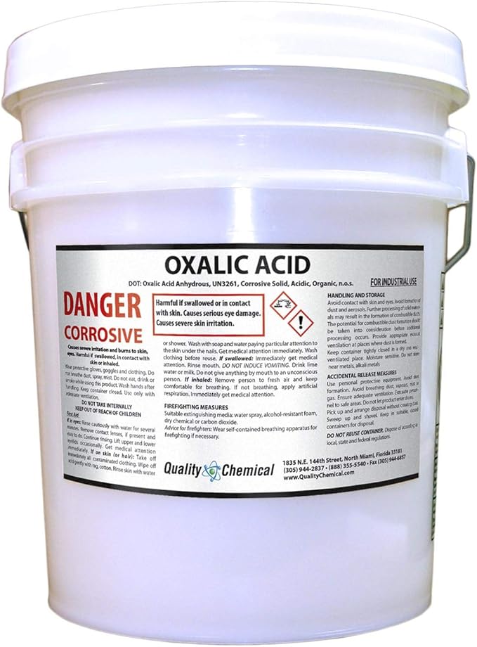 Oxalic Acid - 99.6% - 40 lb. PAIL - Metal Cleaning- Rust Removal, Wood by Quality+Chemical