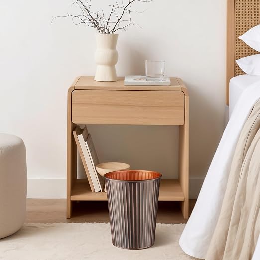 Monarch Abode Antique Copper Handcrafted Ridge Embossed Metal Wastebasket - Image 5