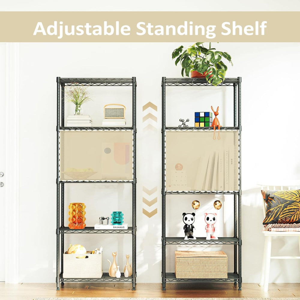 IZEUK 5-Tier Wire Shelving Unit, 24” Pantry Shelves Metal Storage Rack
