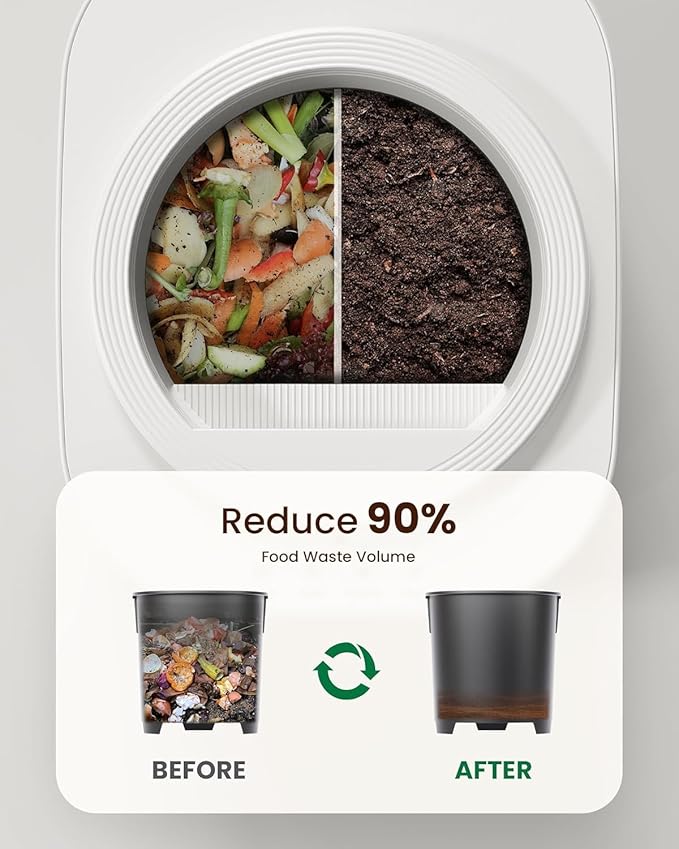 Electric Composter for Kitchen, 4L Smart Countertop Compost Bin, Odorless | Low - Image 3