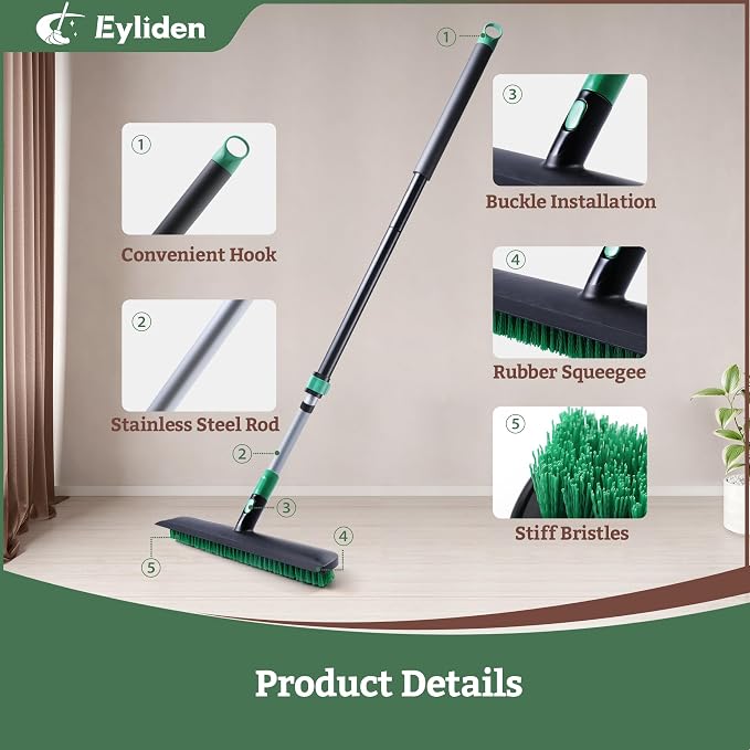 Eyliden X-Large Floor Scrub Brush, 2 in 1 Scrape Brushes - Image 5