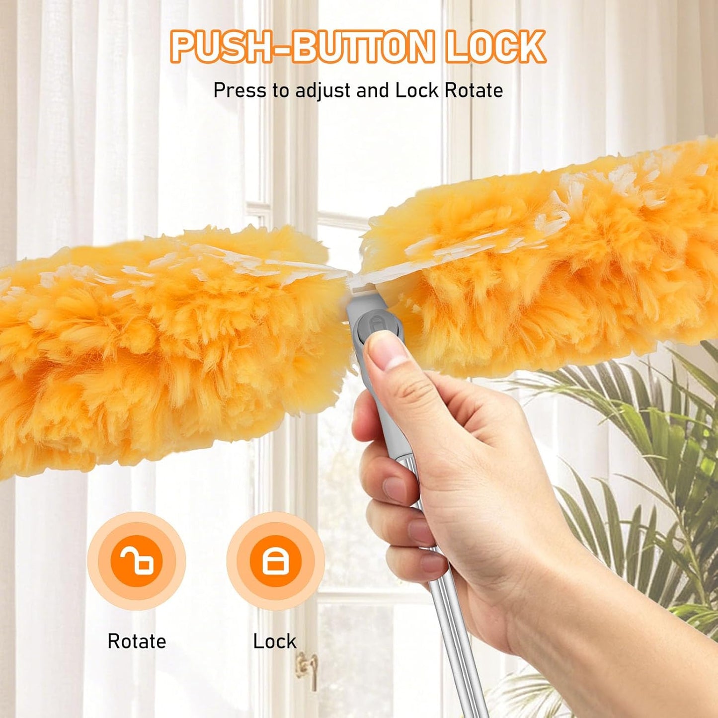 SetSail 6 ft Extendable Duster Handle with 20 Refills, Compatible with Swiffer Dusters for Cleaning Disposable Duster Refill Multi Surface 360° Duster Cleaner Kit for Ceiling Fan, Blind, Furniture