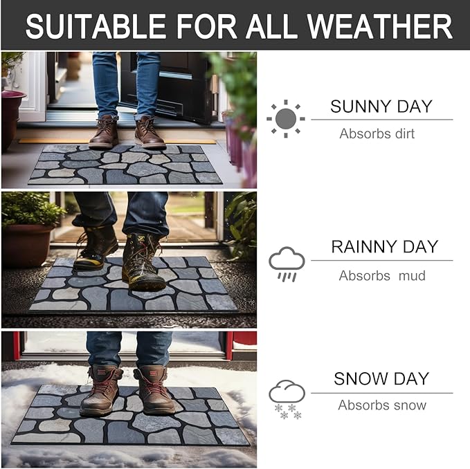 CHICHIC Welcome Door Mat 18X 30 Inch Front Doormat Outdoors - Image 6