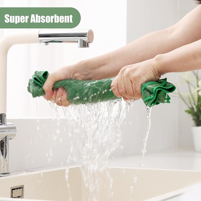 Homaxy Microfiber Kitchen Towels and Dishcloths Set, 16 Pack Soft and Absorbent - Image 3