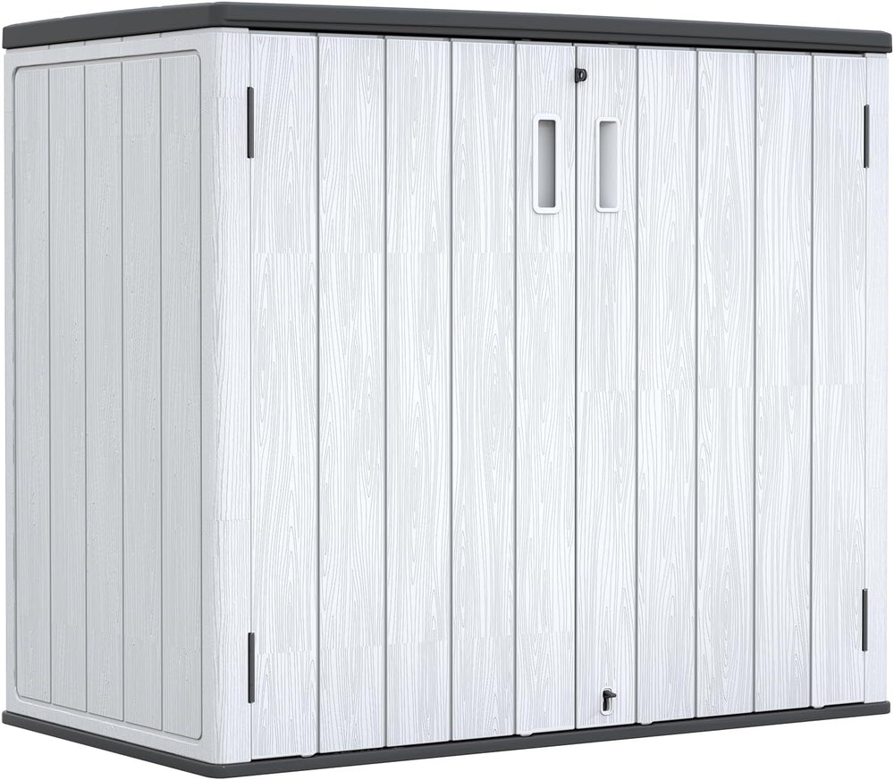 ZZM 37 Cu.ft Outdoor Storage Cabinet with One Tool Kit, Horizontal Storage Sh...