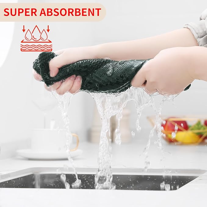 Homaxy 100% Cotton Waffle Weave Kitchen Dish Cloths, Ultra Soft Absorbent Quick - Image 3