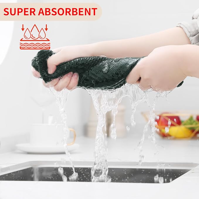 Homaxy 100% Cotton Waffle Weave Kitchen Dish Towels, Ultra Soft Absorbent Quick - Image 3