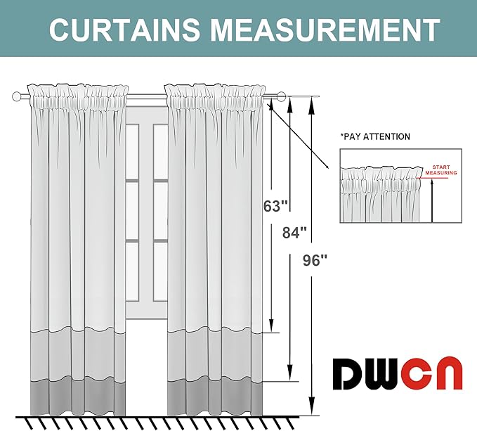 DWCN Blackout Curtains Room Darkening Thermal Insulated Bedroom Curtains Window - Image 8