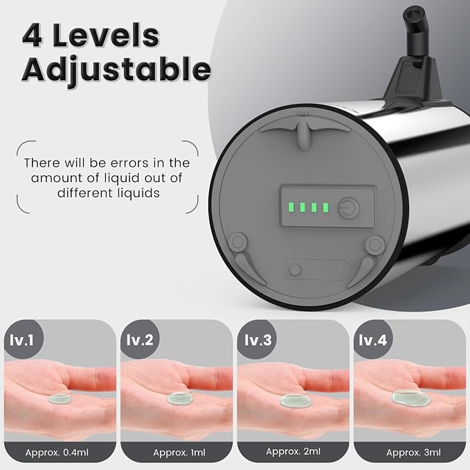 Automatic Soap Dispenser Touchless 11.8oz 4-Level Adjustment Auto Hand Soap - Image 4