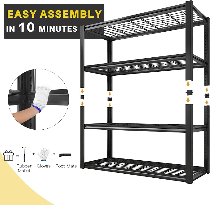REIBII 40" W Garage Shelving 2240 LBS Storage Shelves Adjustable Heavy Duty - Image 8