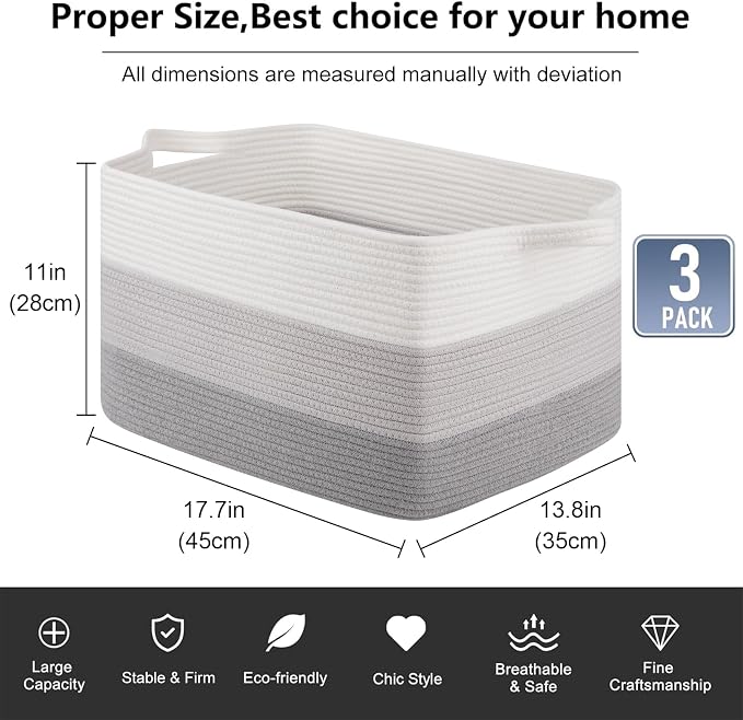 OIAHOMY Rectangle Woven Storage Basket - Image 3