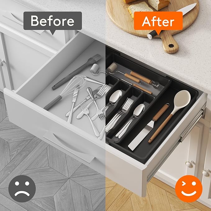 Lifewit Silverware Drawer Organizer, Expandable Utensil Tray - Image 5
