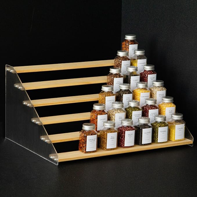 nianfeng Tiered Spice Rack, 6-Tier Spice Pantry Kitchen Cabinet Organizer by nianfeng