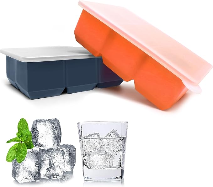 Silicone Ice Cube Trays with Lids, Large Square Ice Cube Molds - Image 2
