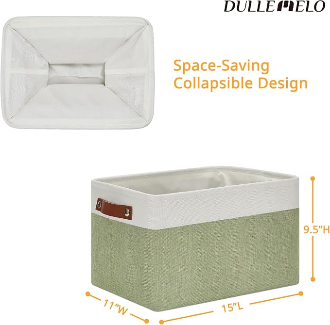 DULLEMELO Fabric Storage Bin for Laundry, Foldable Storage Basket for Shelves - Image 2
