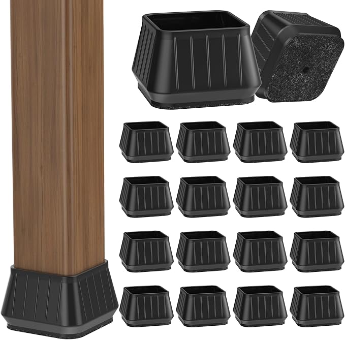 24PCS Square Chair Leg Floor Protectors by Violibar
