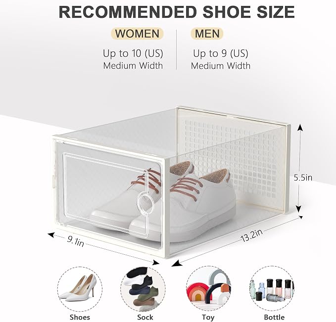 Kuject Large Shoe Organizers Storage Boxes - Image 3