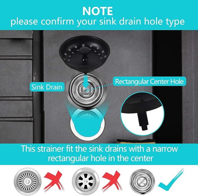 3 PCS Kitchen Sink Stopper Strainer, Anti-Clogging Stainless Steel Sink - Image 2