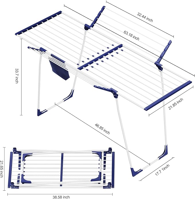 APEXCHASER Clothes Drying Rack, Foldable Gullwing Laundry Rack - Image 3