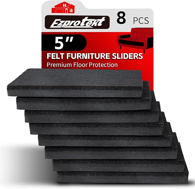 Ezprotekt 5" Square Felt Furniture Movers Sliders by VisittheEzprotekt