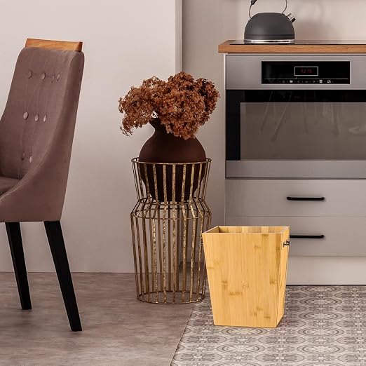 SEHERTIWY Wood Trash Can, Farmhouse Wastebasket Bin - Image 2