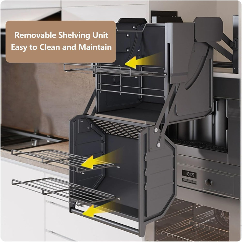 Double-Body Top Cabinet Lift Basket Pull Down Shelf Cabinet Organizer Removab...