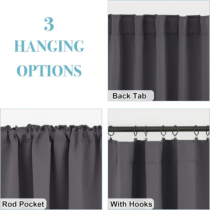 RYB HOME Grey Blackout Curtains - Image 6