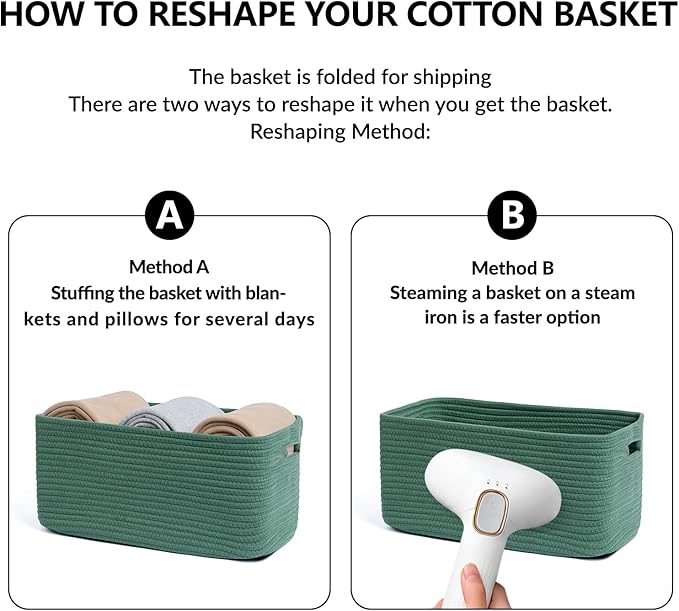 Large Storage Baskets for Shelves, Closet Organizers Bins for Clothes Blanket - Image 7