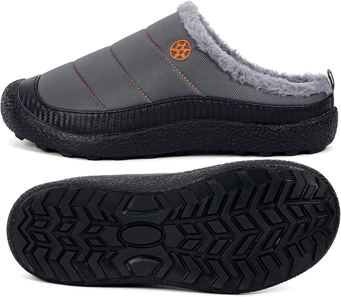 Womens Mens House Slippers Slip on Snow Winter Warm Fully Fur Lined Slippers - Image 4