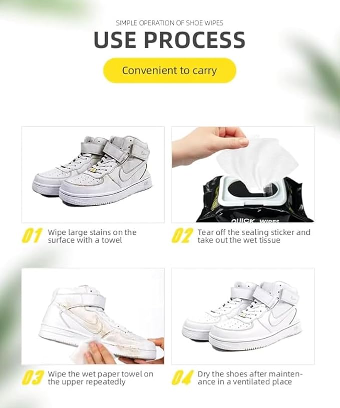 Shoe Wipes – 2 Pack Disposable, Pre-Moistened Sneaker & Shoe Cleaning Wipes – - Image 8