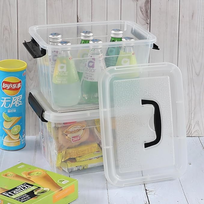 4 Packs Plastic Stackable Storage Container Bin - Image 7