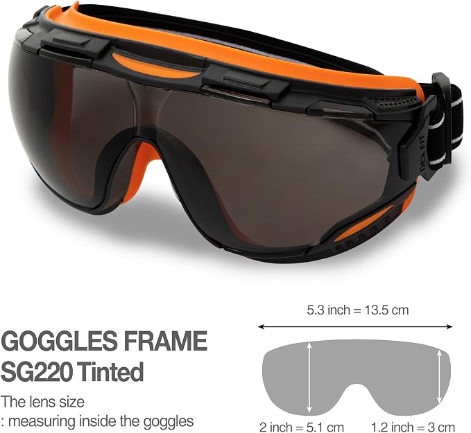 DEX FIT Protective Safety Goggles SG220; Anti Fog & Scratch, Z87 Eye Protection - Image 5