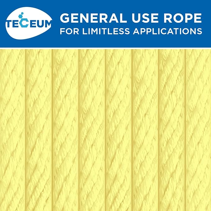 TECEUM Cotton Rope 3/16” – 50 FT – Strong All-Purpose Braided Rope – Natural - Image 9