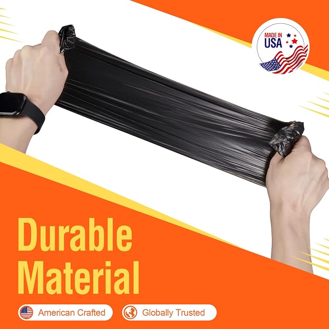 Delxo 55-60 Gallon Black Trash Bags, Durable & Puncture-Resistant Plastic - Image 4