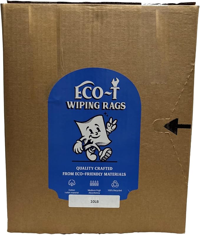 10 Lb Box Eco-T Mechanic Shop Rags by ALL+RAGS
