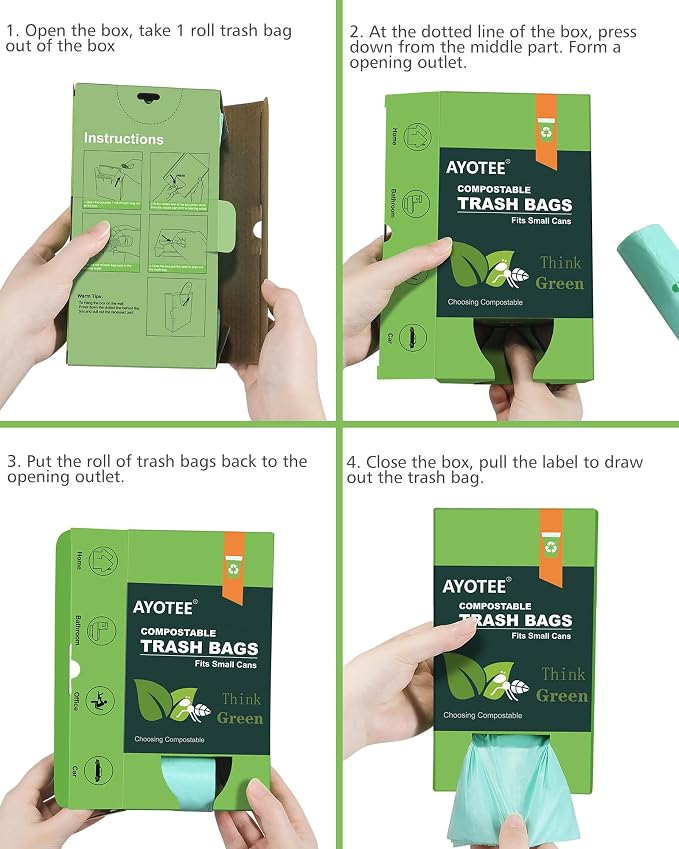 Compost Bags 3 Gallon 125 Packs, AYOTEE Compostable Trash Bags 3 Gallon - Image 9